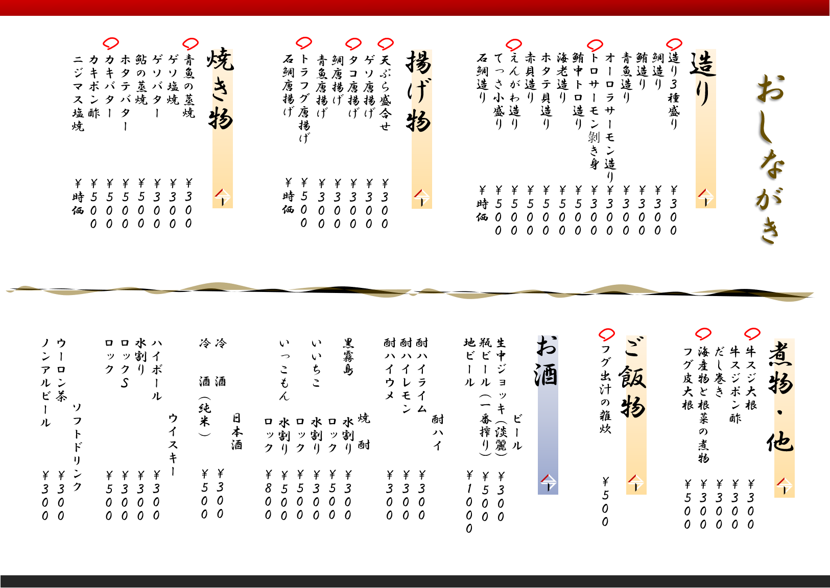 メニュー表の画像